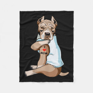 Ik hou van Tattoo American Pit Bull Ma Hondenliefh Fleece Deken
