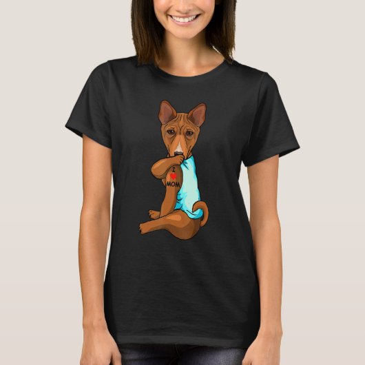 Ik hou van Tattoo Basenji mam Dog Women T-shirt (Voorkant)