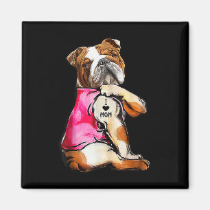 Ik hou van Tattoo Bulldog Hondenliefhebber Women G Magneet