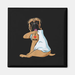 Ik hou van Tattoo Bullmastiff Mam Hondenliefhebber Magneet