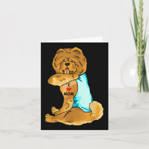Ik hou van Tattoo Chow Chow Mam Hondenliefhebber W Kaart