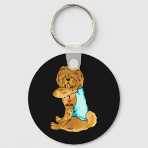 Ik hou van Tattoo Chow Chow Mam Hondenliefhebber W Sleutelhanger