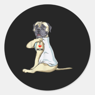 Ik hou van Tattoo Engels Mastiff Mam Hondenliefheb Ronde Sticker