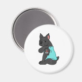 Ik hou van Tattoo Franse Bulldog Funny Mors Day Magneet (Voorkant / Achterkant)