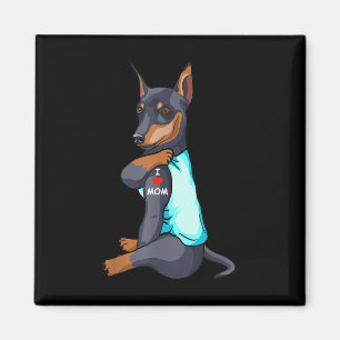 Ik hou van Tattoo Miniatuur Pinscher Mam Hondenlie Magneet