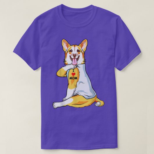 Ik hou van Tattoo Welsh Corgi Mam Hondenliefhebber T-shirt (Design voorkant)