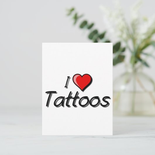 Ik hou van Tattoos Briefkaart (Staand voorkant)