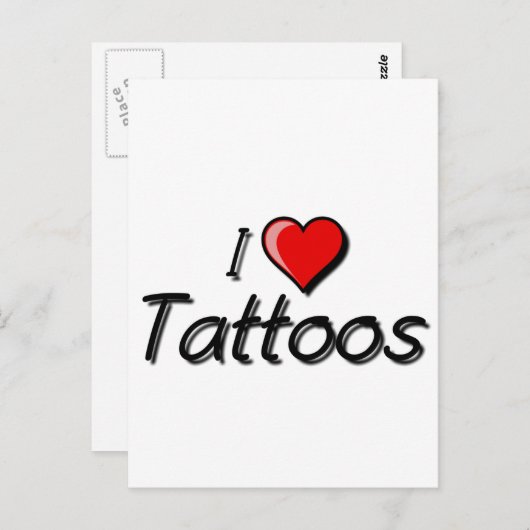 Ik hou van Tattoos Briefkaart (Voorkant / Achterkant)