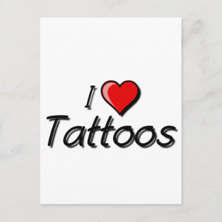 Ik hou van Tattoos Briefkaart