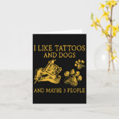 Ik hou van Tattoos en honden en misschien 3 mensen Kaart (Gele Bloem)