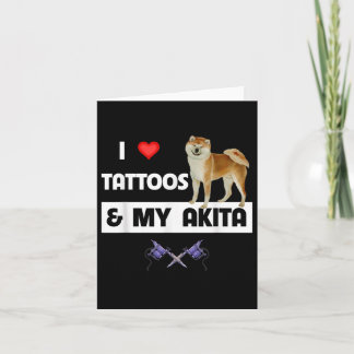 Ik hou van Tattoos en mijn Akita Dog tatoeëerde ma Kaart