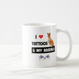 Ik hou van Tattoos en mijn Basenji Dog tatoeëerde Koffiemok