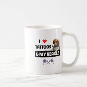 Ik hou van Tattoos en mijn beagle hond tatoeëerde Koffiemok