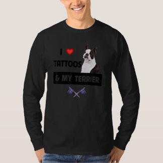 Ik hou van Tattoos en mijn Boston Terrier Dog geta T-shirt