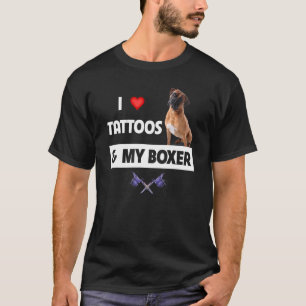 Ik hou van Tattoos en mijn Boxer Bulldog Tattooed  T-shirt