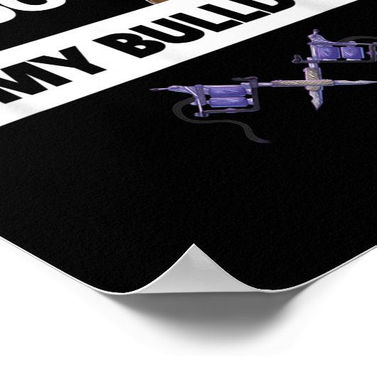 Ik hou van Tattoos en mijn Engelse Bulldog Dog Tat Poster (Hoek)