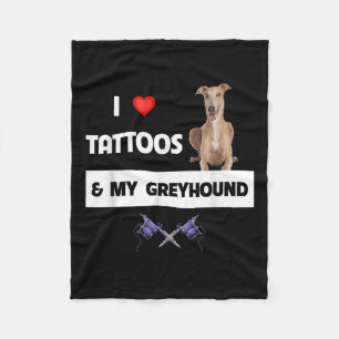 Ik hou van Tattoos en mijn Greyhound Racing Tattoo Fleece Deken