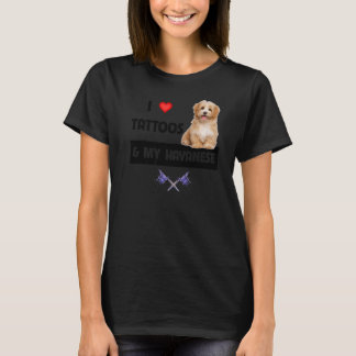 Ik hou van Tattoos en mijn Havanese Dog Mam Pa Hav T-shirt