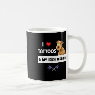 Ik hou van Tattoos en mijn Ierse terrier Dog mam p Koffiemok