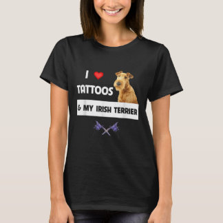 Ik hou van Tattoos en mijn Ierse terrier Dog mam p T-shirt