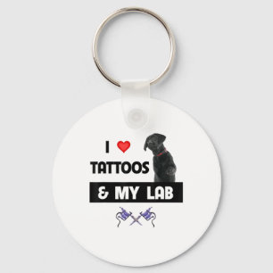 Ik hou van Tattoos en mijn Labrador Retriever Lab Sleutelhanger