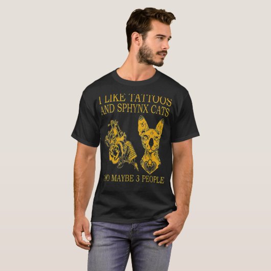 Ik hou van Tattoos en snuitkatten en misschien wel T-shirt (Voorkant volledig)
