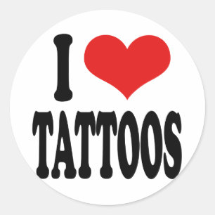 Ik hou van Tattoos Ronde Sticker