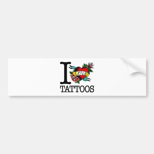 ik hou van tattoos tattoo met dat ontwerp bumpersticker (Voorkant)