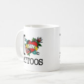 ik hou van tattoos tattoo met dat ontwerp koffiemok (Voorkant links)