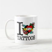 ik hou van tattoos tattoo met dat ontwerp koffiemok (Links)