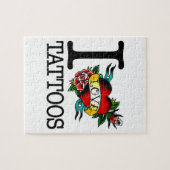 ik hou van tattoos tattoo met dat ontwerp legpuzzel (Horizontaal)