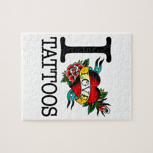 ik hou van tattoos tattoo met dat ontwerp legpuzzel (Horizontaal)