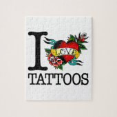 ik hou van tattoos tattoo met dat ontwerp legpuzzel (Verticaal)