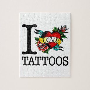 ik hou van tattoos tattoo met dat ontwerp legpuzzel