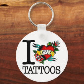 ik hou van tattoos tattoo met dat ontwerp sleutelhanger (Voorkant)