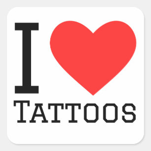 Ik hou van tattoos vierkante sticker