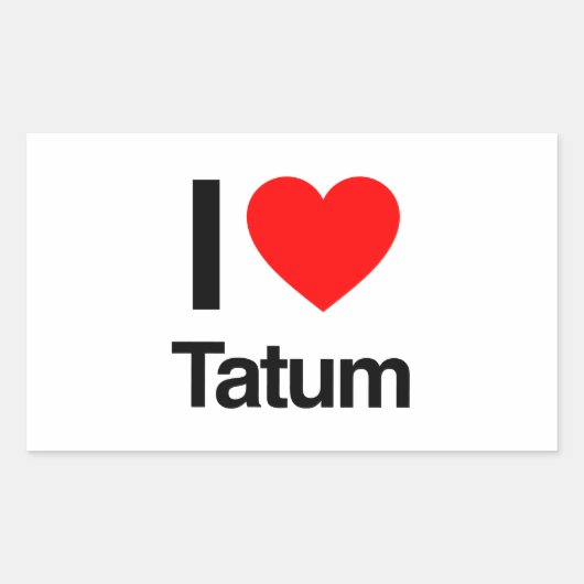 ik hou van tatum rechthoekige sticker (Voorkant)