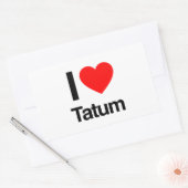 ik hou van tatum rechthoekige sticker (Envelop)