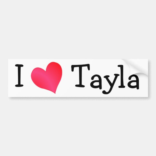 Ik hou van Tayla Bumpersticker (Voorkant)