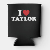 Ik hou van Taylor Naam I Heart Groovy Blikjeskoeler (Voorkant)