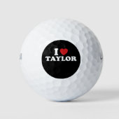 Ik hou van Taylor Naam I Heart Groovy Golfballen (Voorkant)
