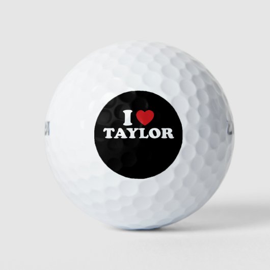 Ik hou van Taylor Naam I Heart Groovy Golfballen (Voorkant)