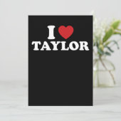 Ik hou van Taylor Naam I Heart Groovy Kaart (Staand voorkant)