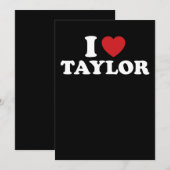 Ik hou van Taylor Naam I Heart Groovy Kaart (Voorkant / Achterkant)