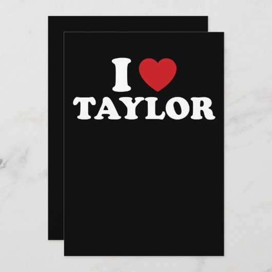 Ik hou van Taylor Naam I Heart Groovy Kaart (Voorkant / Achterkant)
