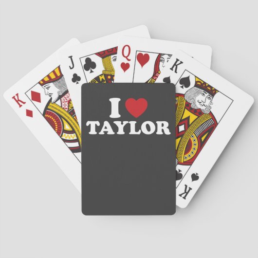 Ik hou van Taylor Naam I Heart Groovy Pokerkaarten (Achterkant)