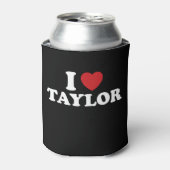 Ik hou van Taylor Naam Ik Hart Groovy Blikjeskoeler (Blikje Voorkant)