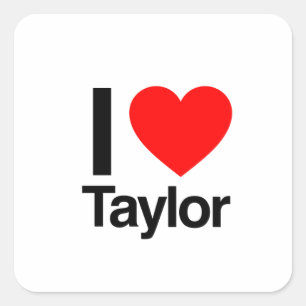ik hou van taylor vierkante sticker