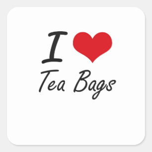 Ik hou van Tea Bags Vierkante Sticker