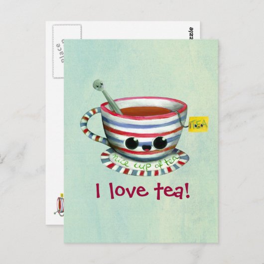 Ik hou van Tea Briefkaart (Voorkant / Achterkant)